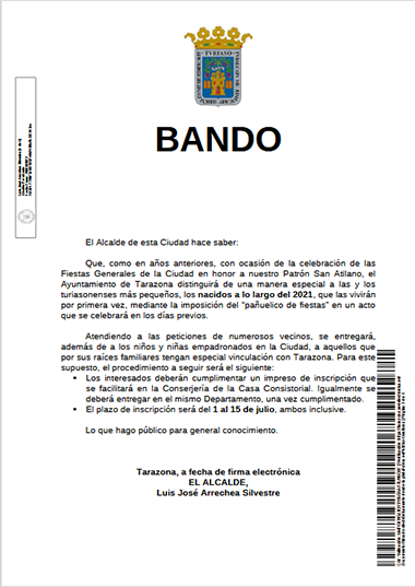 Bando - Pañuelicos a los nacidos en 2021